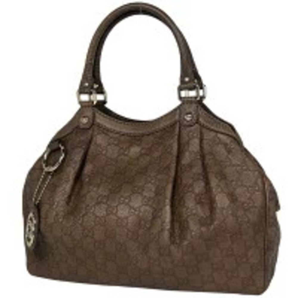 Gucci Guccissima Sukey Handbag GG Signature Shima Guccissima Leather Brown